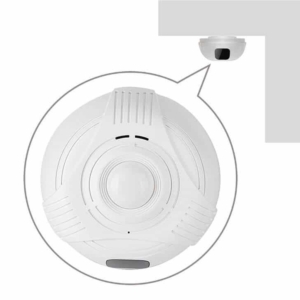 Czujnik dymu z kamerą szpiegowską, obraz można obrócić o 330°
