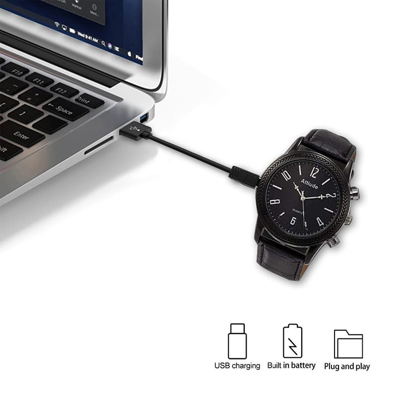 Zegarek z kamerą skórzany pasek + noktowizja + 32GB pamięci Zegarek z kamerą skórzany pasek + noktowizja + 32GB pamięci